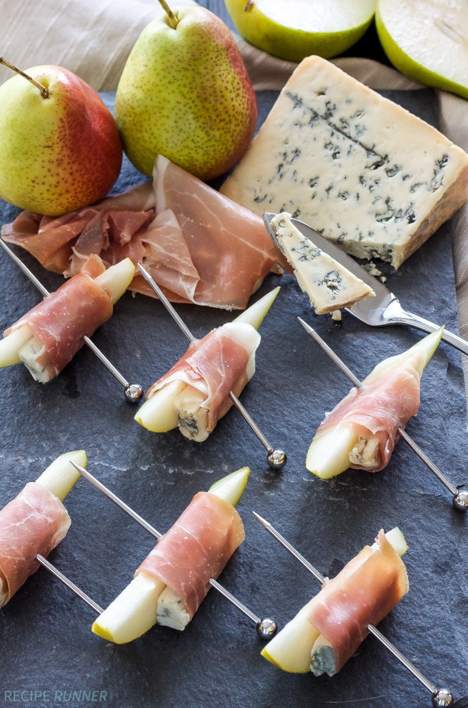 Prosciutto Wrapped Pears & Blue Cheese
