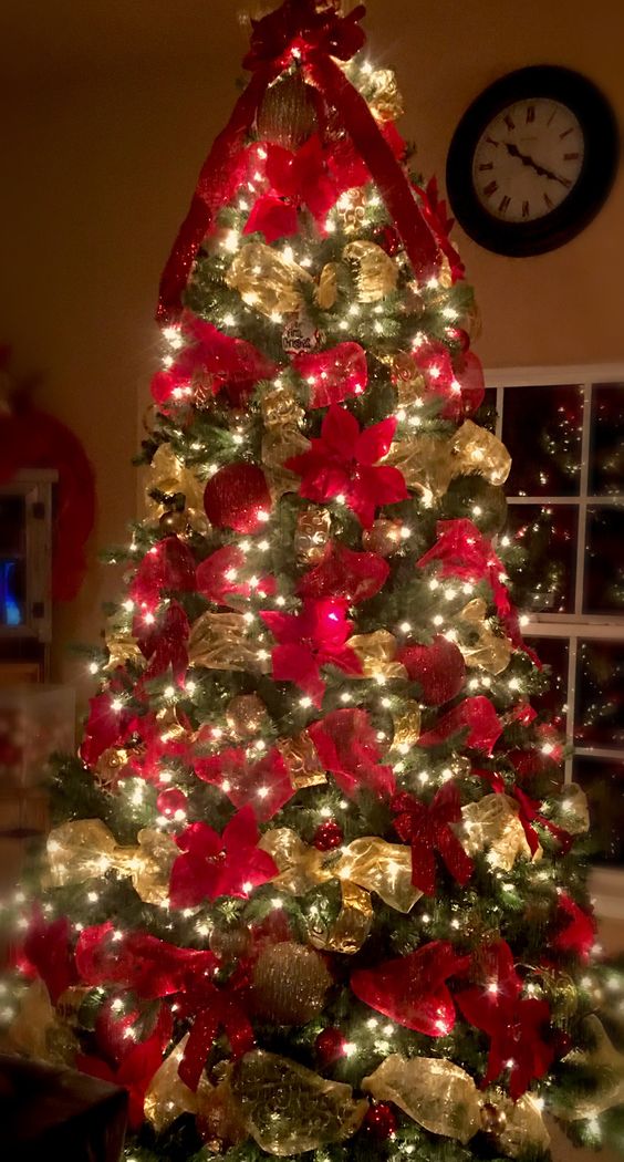Red and Gold Christmas Tree.