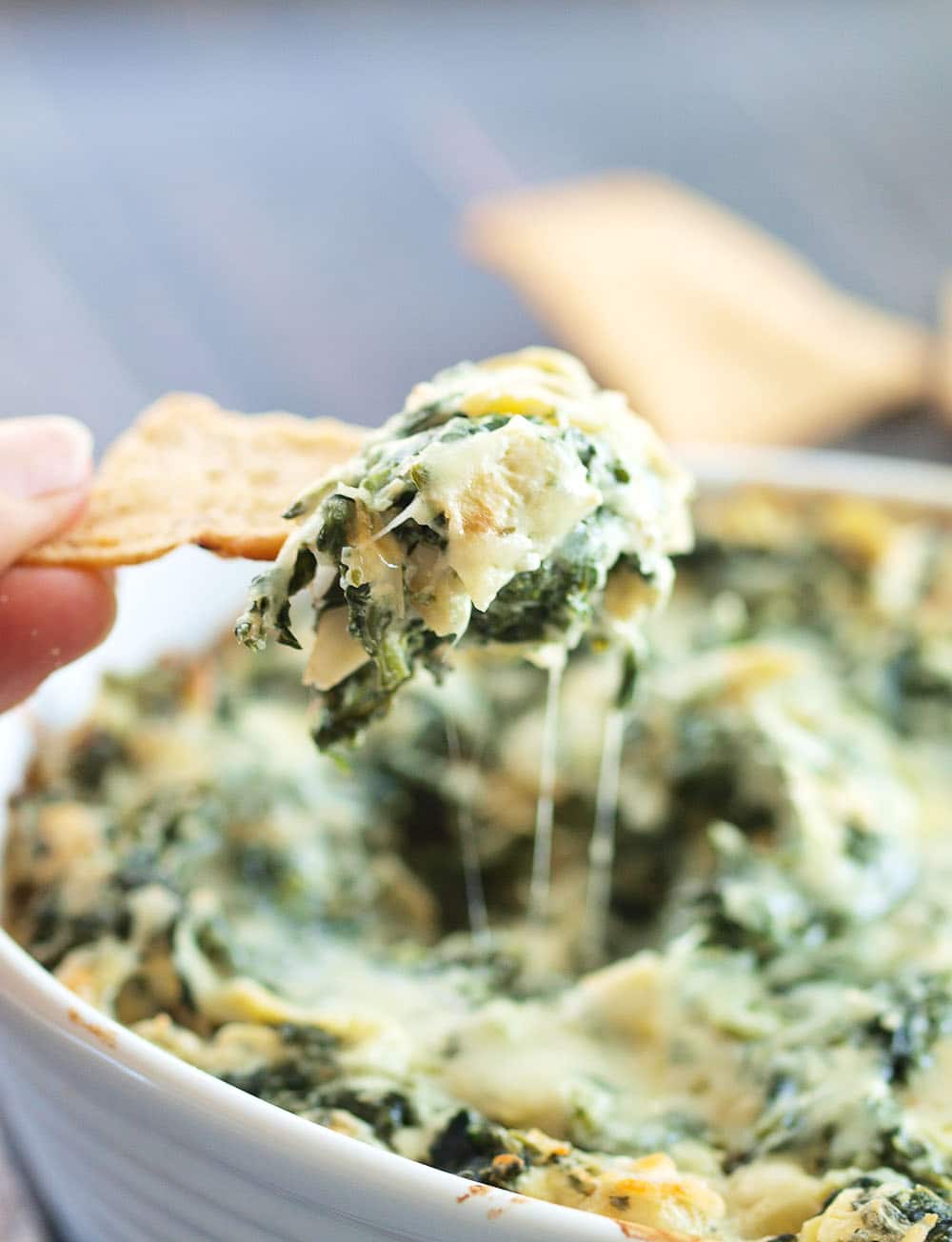 Skinny Spinach Artichoke Dip