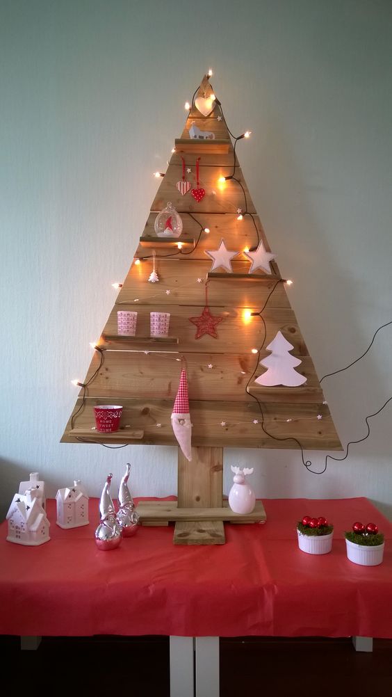 Small Wooden Christmas tree.