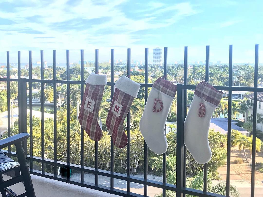 Stockings Were Hung In Balcony. Simply Decor!