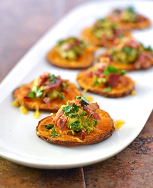 Sweet Potato Bites with Bacon & Avocado