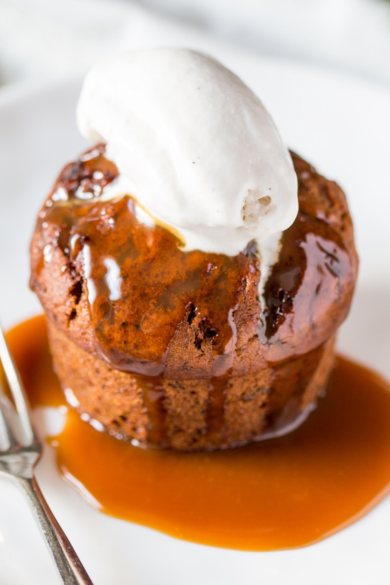 Vegan Sticky Toffee Puddings.