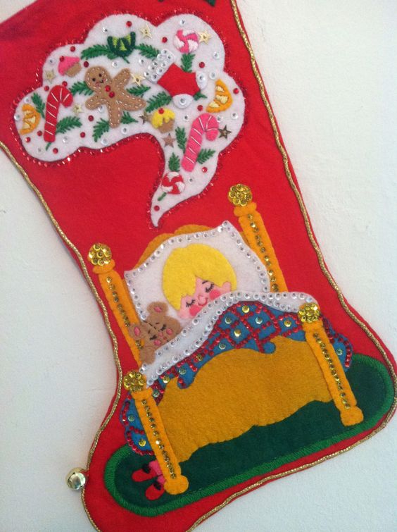 Vintage Bucilla Christmas Stocking.