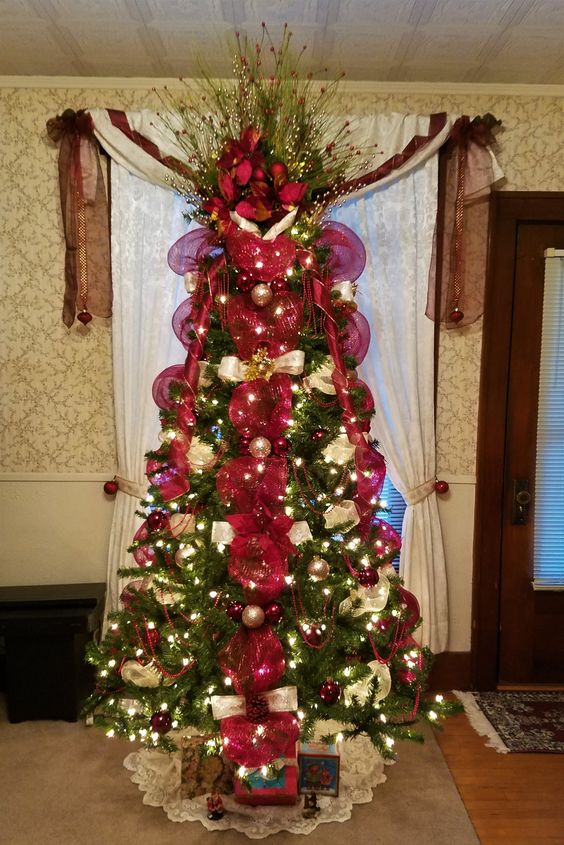 Wired Ribbon Christmas Tree.