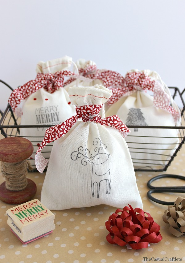 DIY Stamped Christmas Gift Bags at The Crafting Chicks