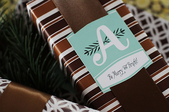 Monogrammed gift tags.