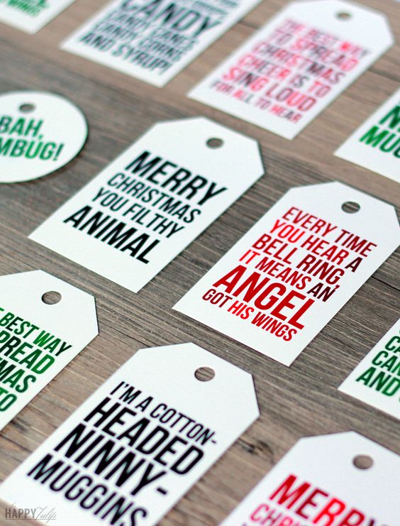 Movie Quote Gift Tags from The Happy Tulip