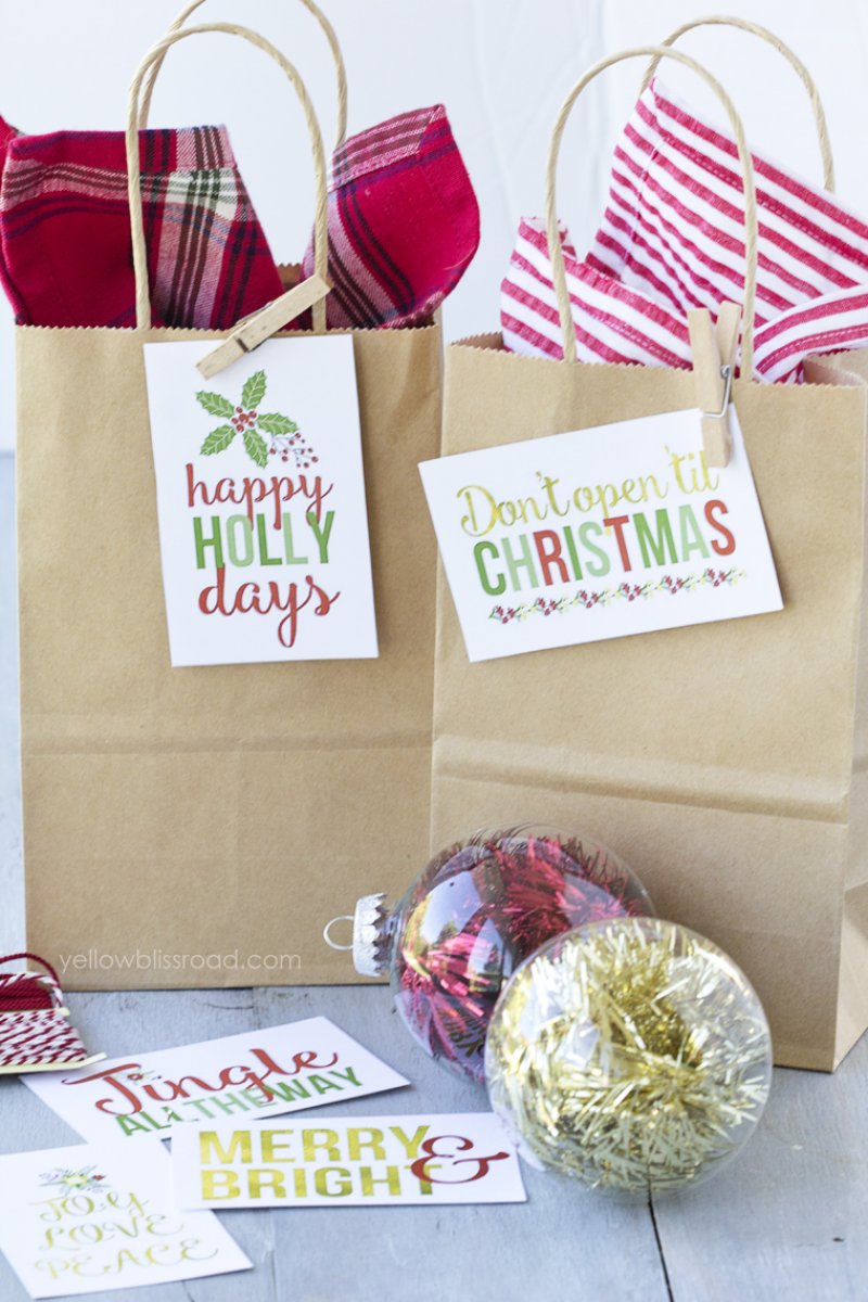 Printable Christmas Gift Tags at Yellow Bliss Road