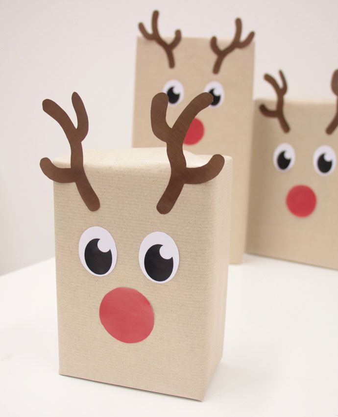 Reindeer Gift Wrapping Idea at Party Delights