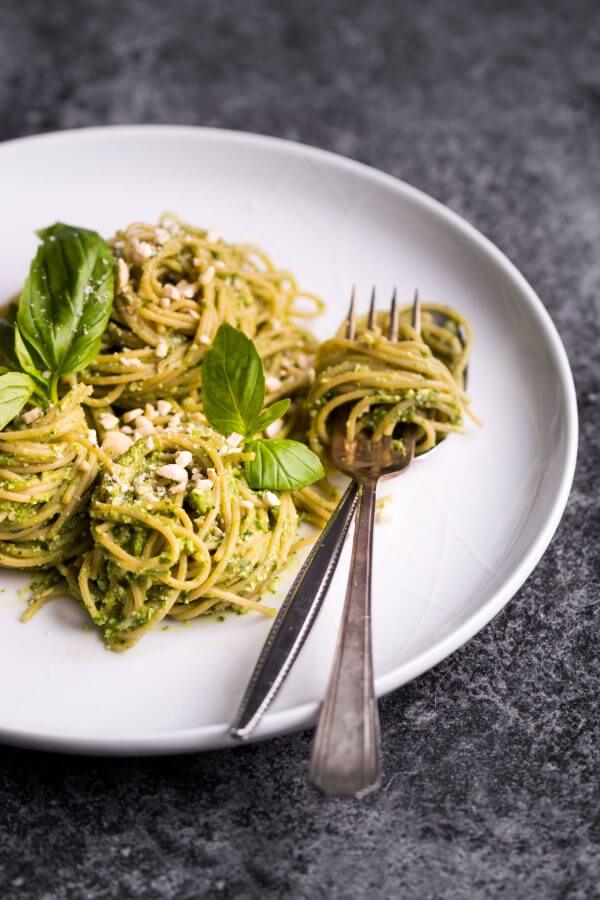 Basil and Avocado Pesto Pasta.