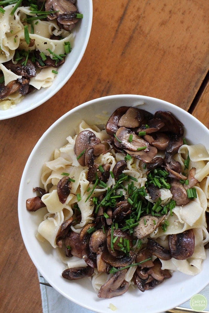 Garlic Butter Noodles with Red Wine Mushrooms by Cadry’s Kitchen
