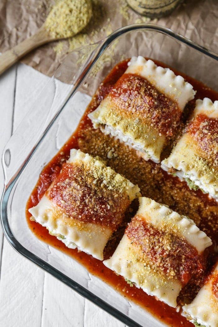 Gluten-Free Kale Pesto Lasagna Roll-Ups by The Plant Philosophy