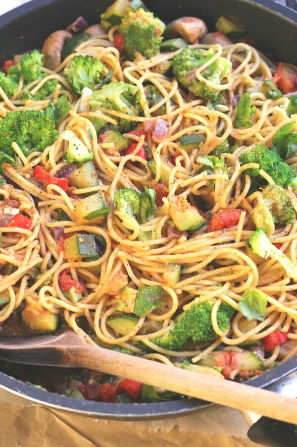 Healthy Pasta Primavera.