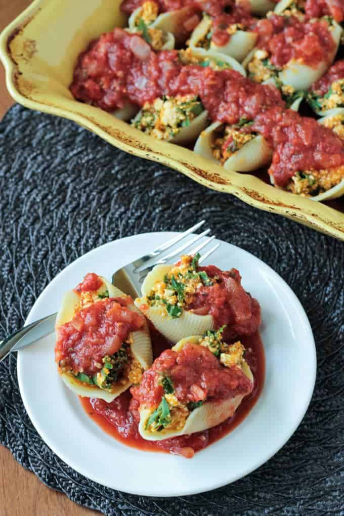 PUMPKIN AND KALE STUFFED SHELLS