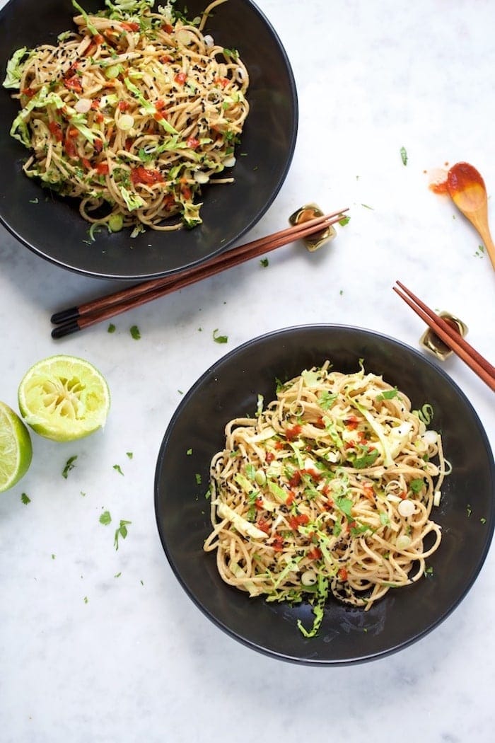 Quinoa Noodles with Almond Butter Sauce by Brown Sugar & Vanilla