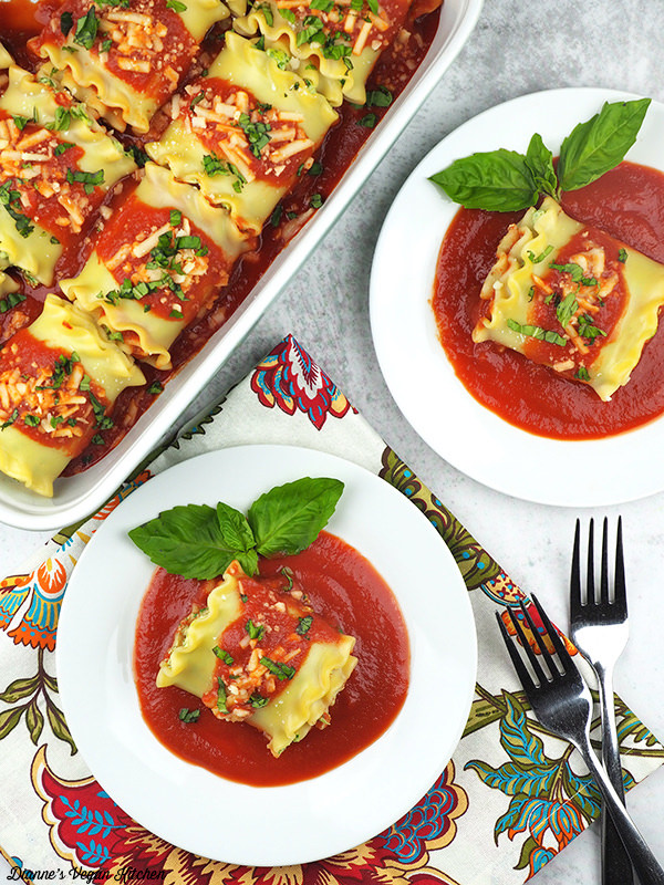 Vegan Lasagna Roll Ups by Dianne’s Vegan Kitchen