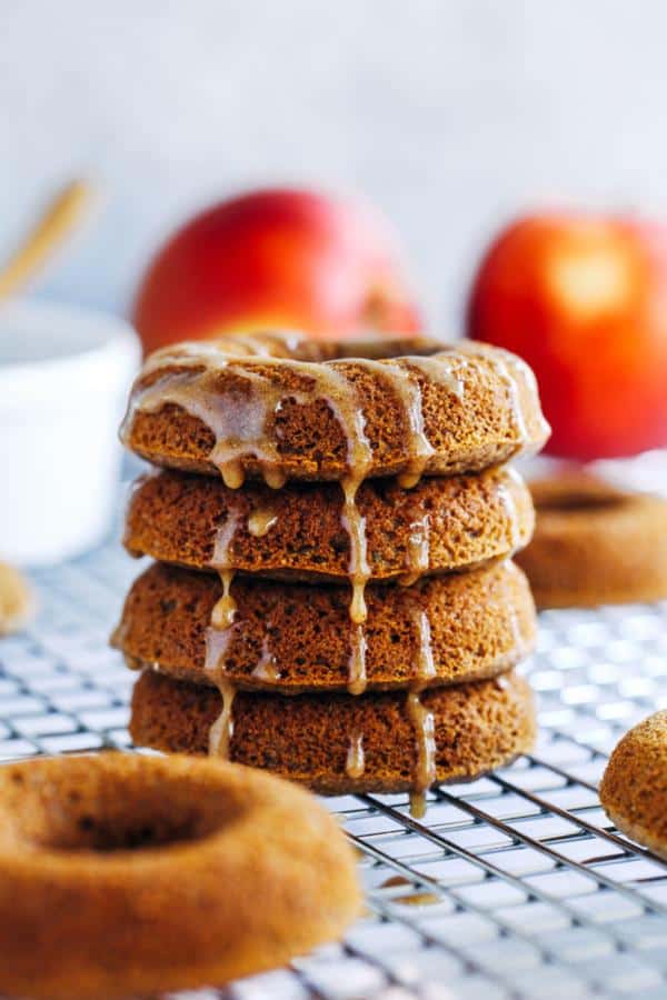 Apple Cider Donuts with Caramel Glaze.