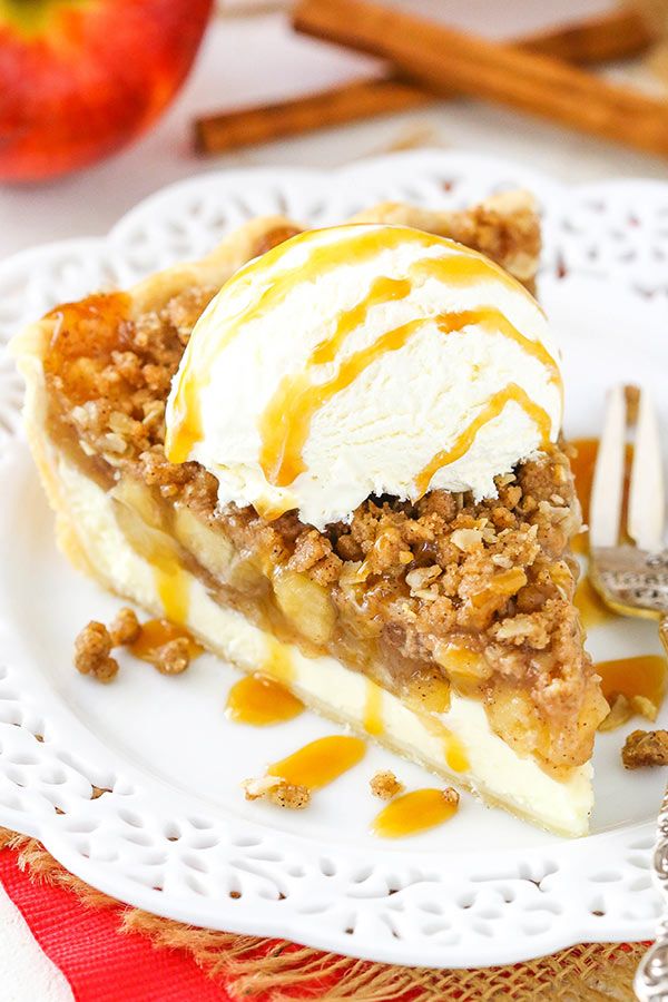 Apple Crumb Cheesecake Pie.