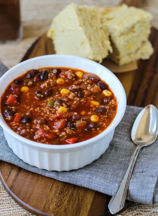 Best Ever Quinoa Chili via Making Thyme for Health