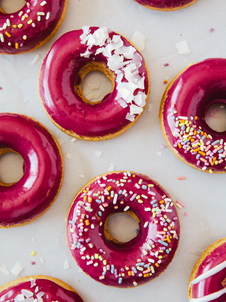 Blueberry Glazed Earl Grey Doughnuts