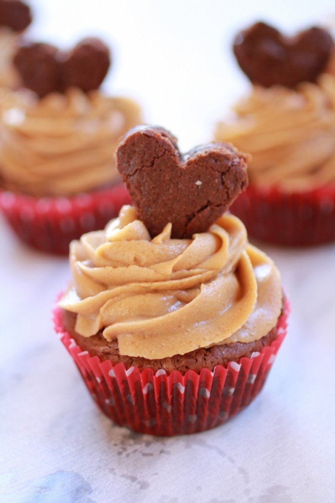 Brownie Cupcakes with Peanut Butter Frosting