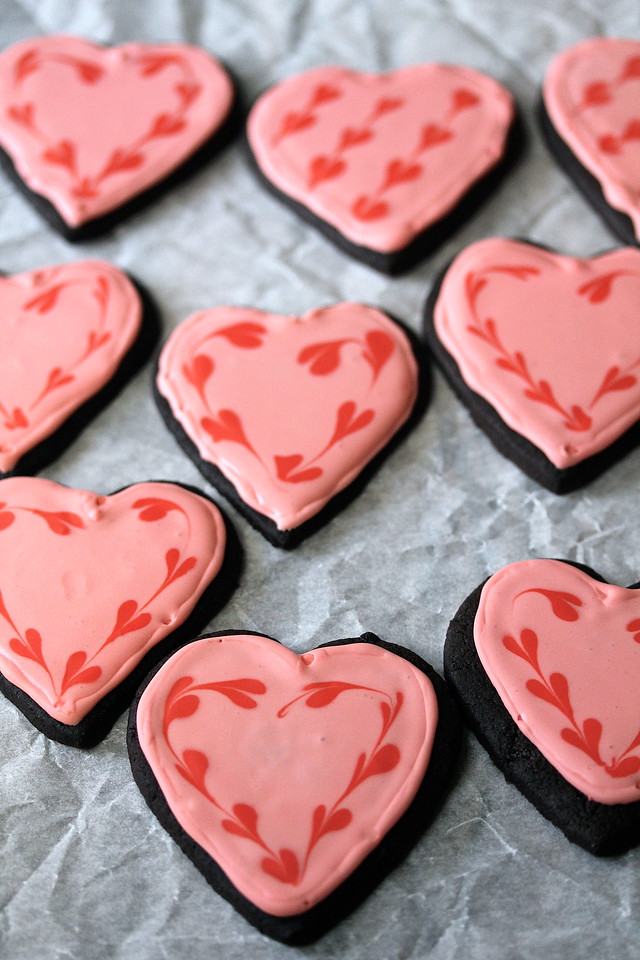 CHOCOLATE VALENTINE SUGAR COOKIES.