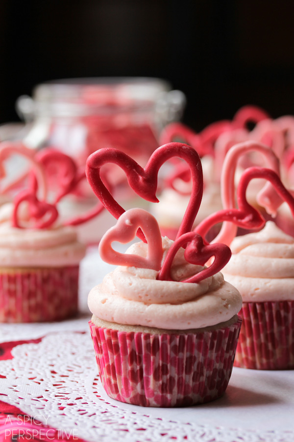 Cherry Buttercream Cupcakes with Cherry Buttercream Frosting