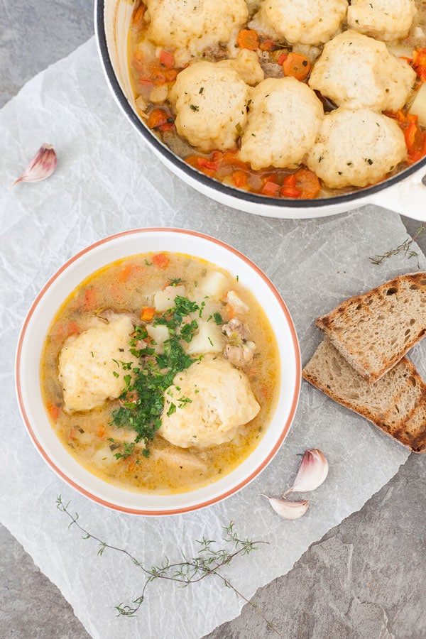 Chicken Stew with Fluffy Dumplings from Vibrant Plate