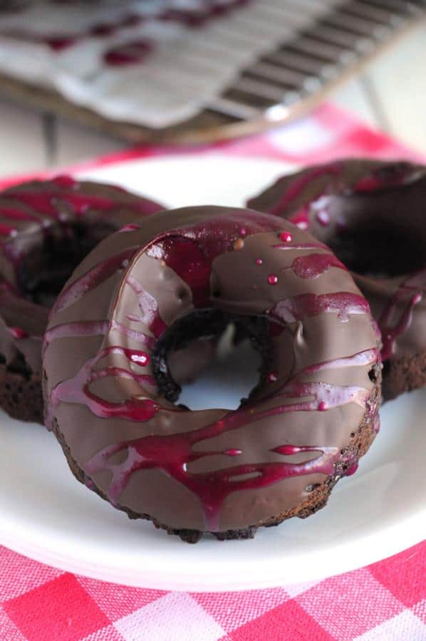Chocolate Beetroot Doughnuts.