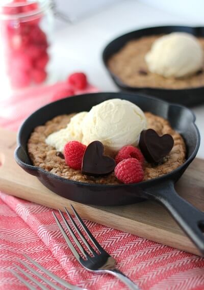 Chocolate Chunk Skillet Cookie.