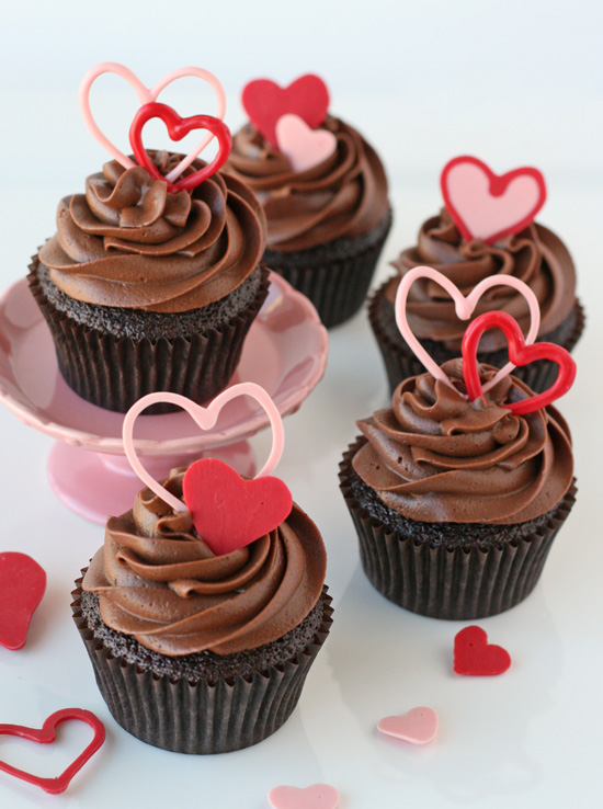 Chocolate Valentine’s Heart Cupcakes