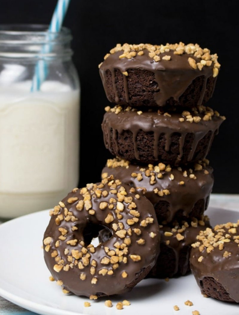 Chocolate hazelnut doughnuts