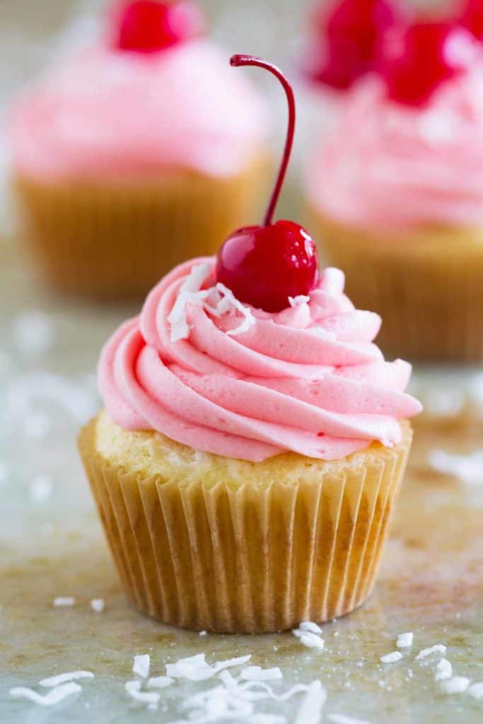 Coconut Cherry Cupcakes – Taste and Tell Blog