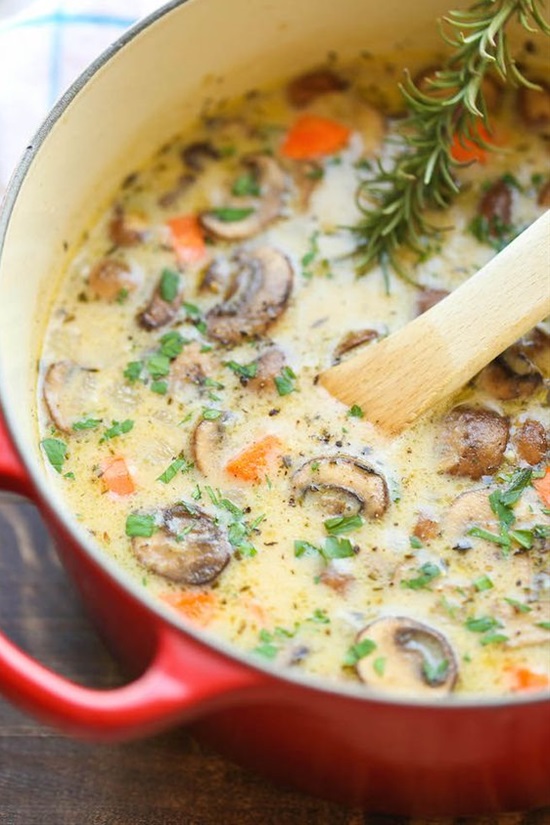 Creamy Chicken and Mushroom Soup.