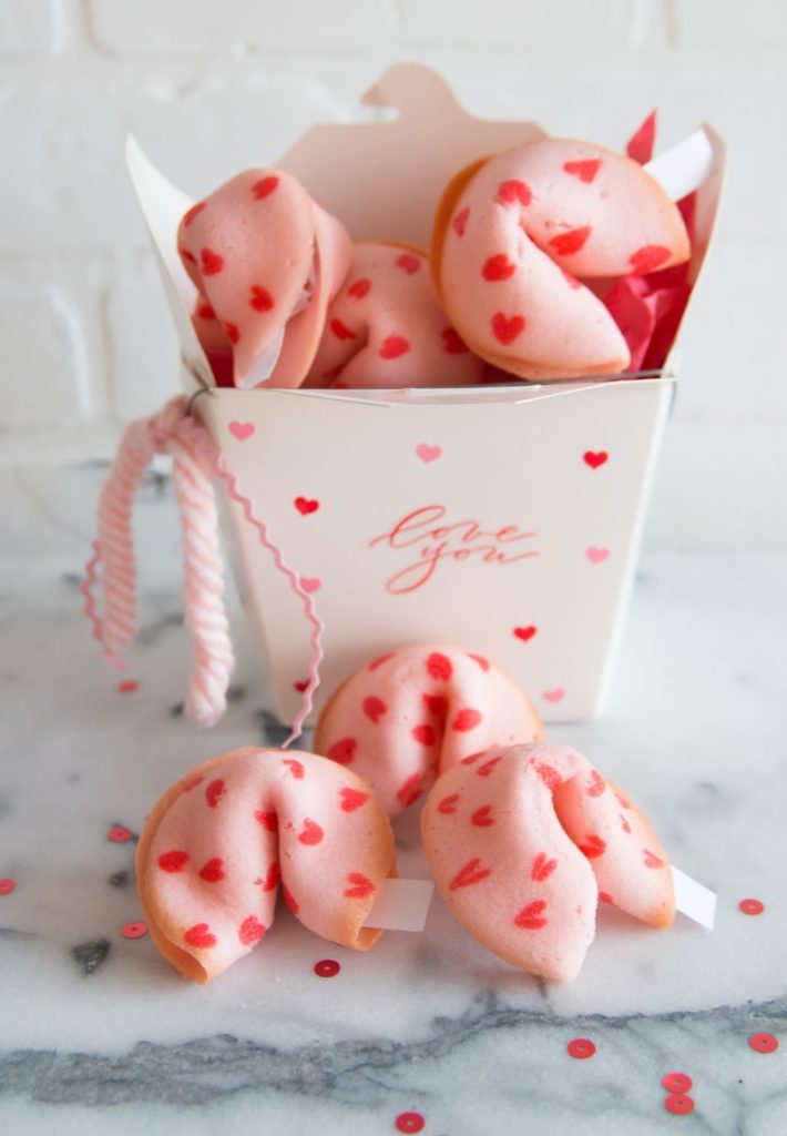 DIY Valentine’s Day Heart Fortune Cookie Recipe.