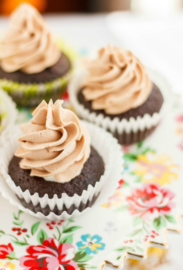 Decadent Lindor Milk Chocolate Cupcakes from The Cookie Writer