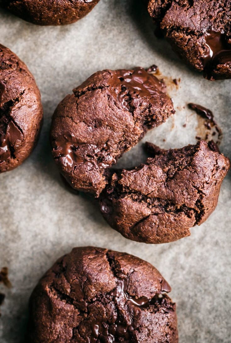 Double Chocolate Chickpea Flour Cookies.