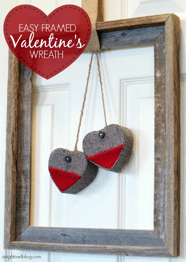Easy Framed Valentine’s Day Wreath from A Night Owl