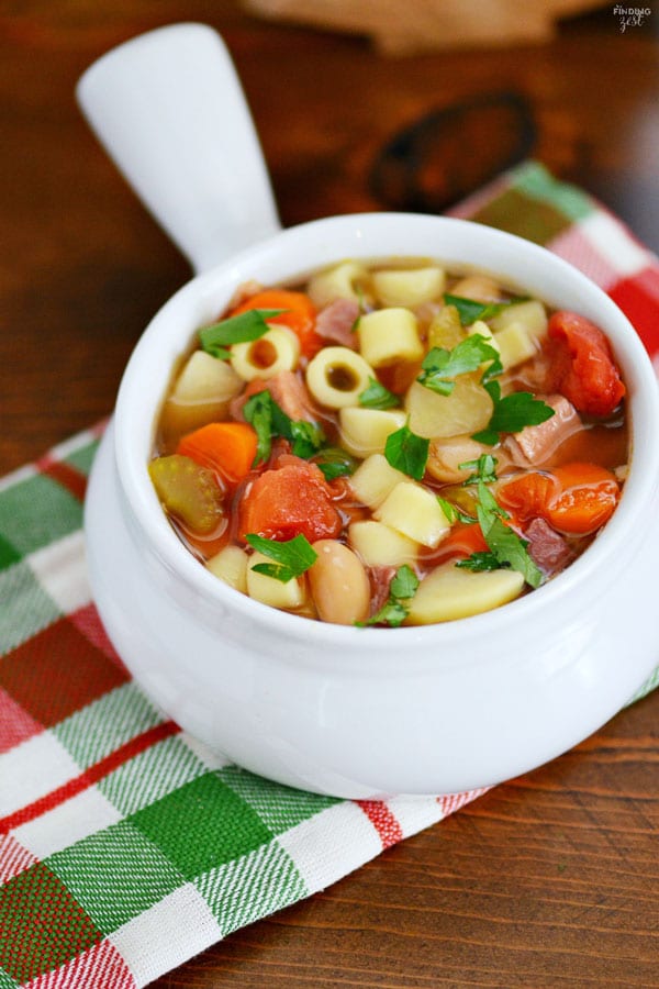 Easy Slow Cooker Minestrone Soup from Finding Zest