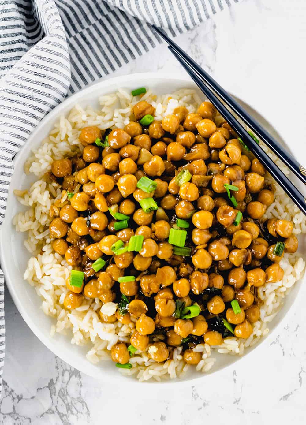 GENERAL TSO’S CHICKPEAS BY HEALTHIER STEPS