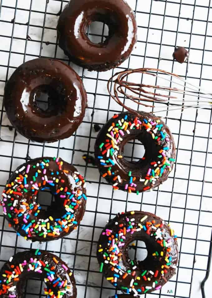 GLUTEN-FREE AND VEGAN DOUBLE CHOCOLATE BAKED DONUTS