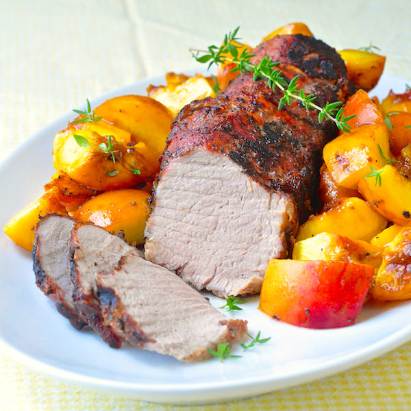 Grilled Balsamic Peach Pork Tenderloin by Rock Recipes