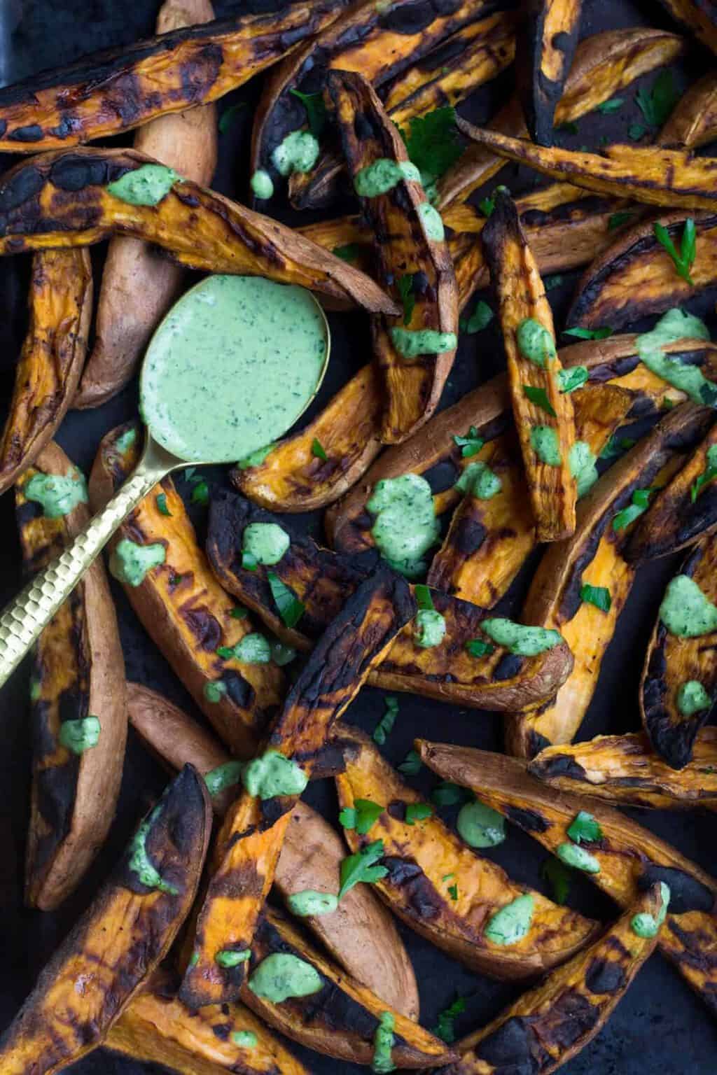 Grilled Sweet Potato Fries from Eat the Gains