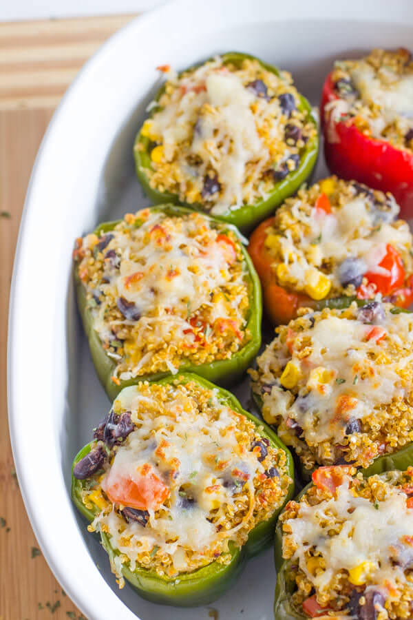 Grilled Tex Mex Quinoa Stuffed Peppers by Julie’s Eats & Treats