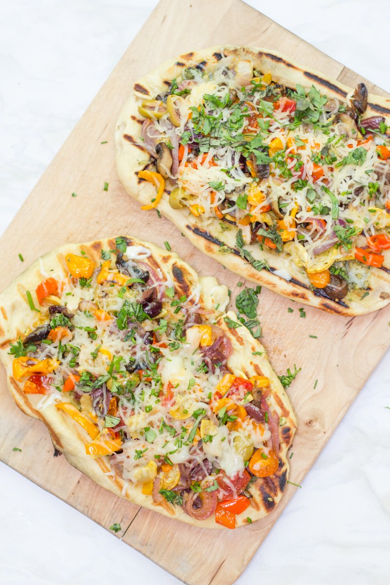 Grilled Veggie & Pesto Flatbread from Wholefully