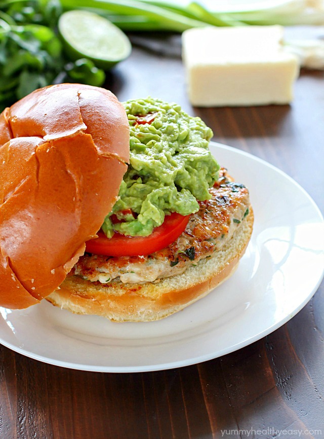Guacamole Chicken Burger by Yummy Healthy Easy