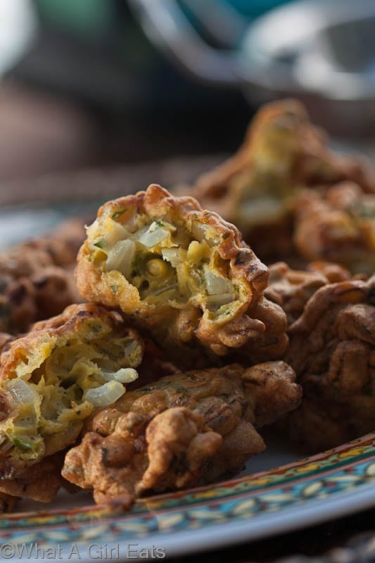 Indian Crispy Onion Fritters.