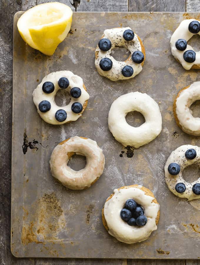 LEMON POPPYSEED DONUTS WITH VANILLA FROSTING