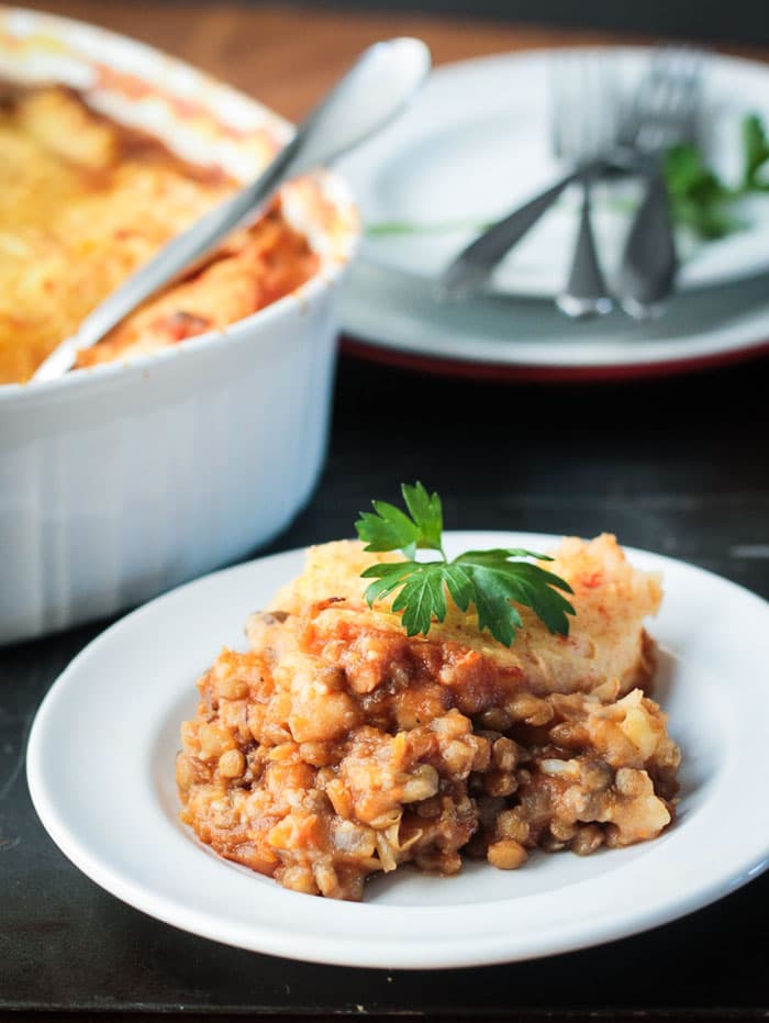 LENTIL VEGETARIAN COTTAGE PIE BY VEGGIE INSPIRED